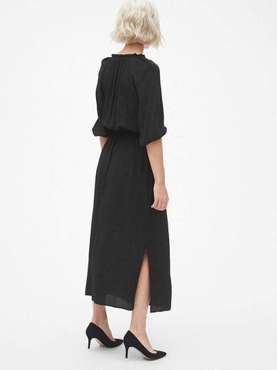 Tie-Waist Maxi Shirtdress