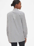 Stripe Shirred Popover Shirt