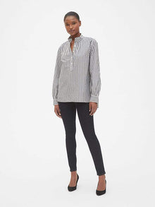 Stripe Shirred Popover Shirt