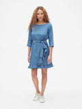 Faux-Wrap Ruffle Hem Dress