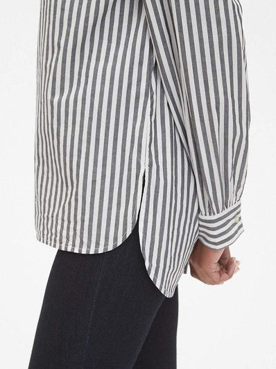 Stripe Shirred Popover Shirt