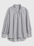Stripe Shirred Popover Shirt